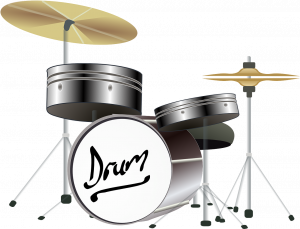 drum kit, drum scores, drum sticks